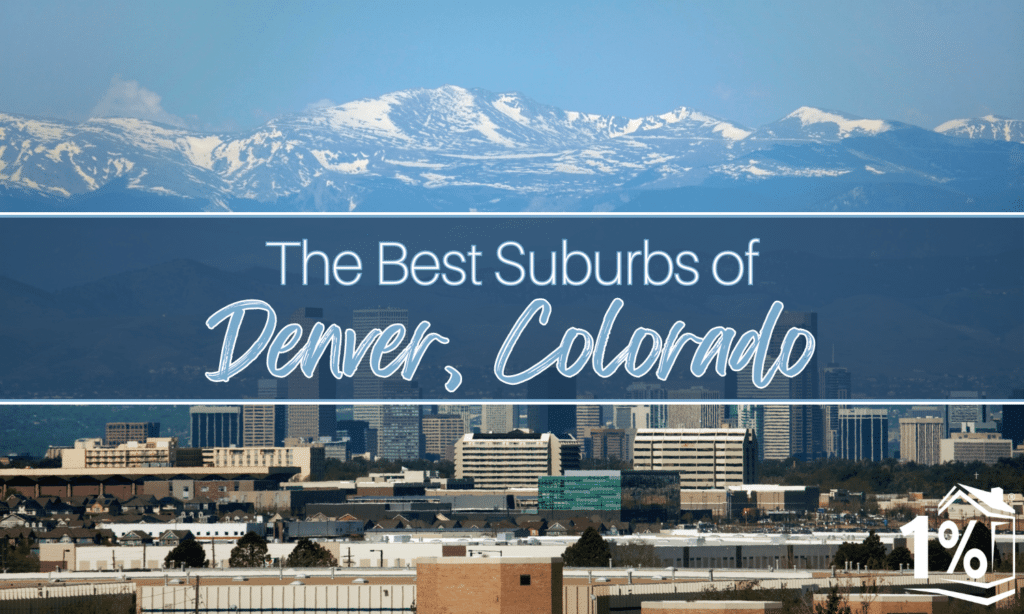 The skyline of Denver, Colorado with the Rocky mountains in the background