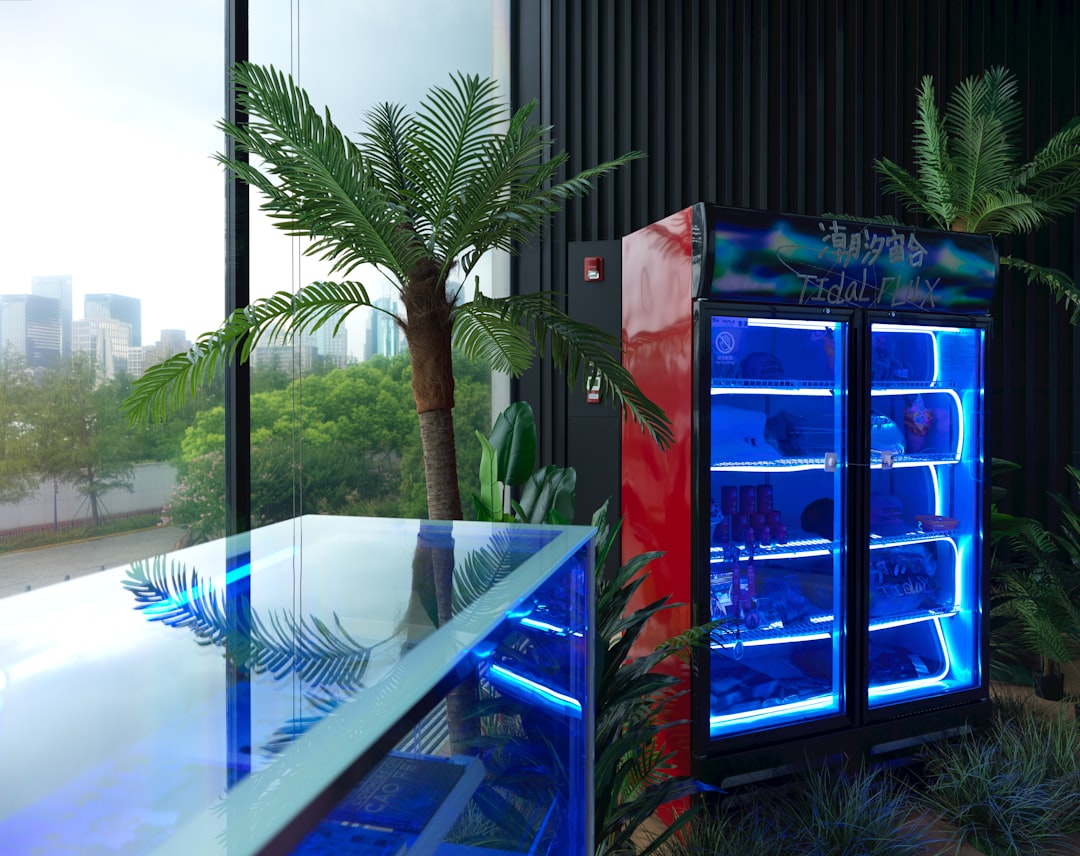 Real estate professional of the future interacts with a glowing, 3D holographic model of a modern house, representing the ...